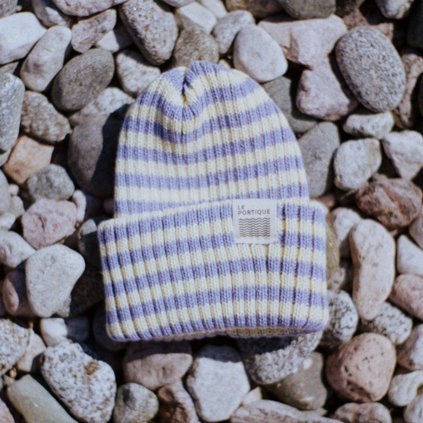 Tuque maritime enfant - rayée Bleu et Jaune