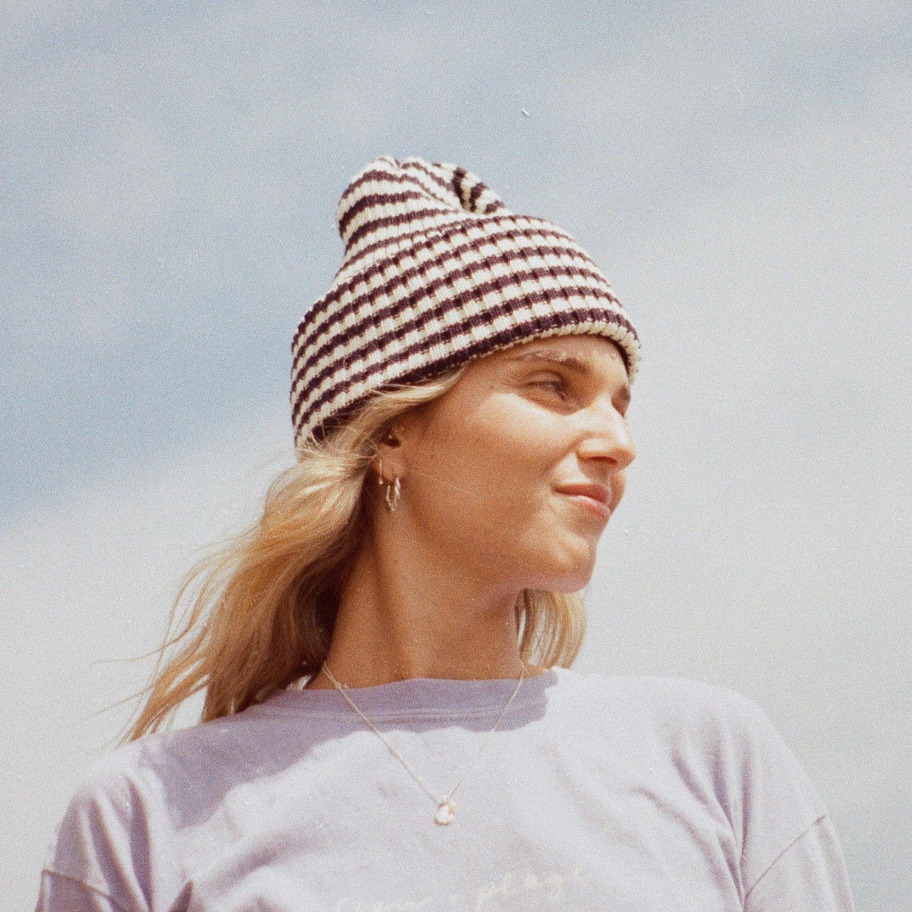 Tuque maritime adulte Rayée Marine et Crème
