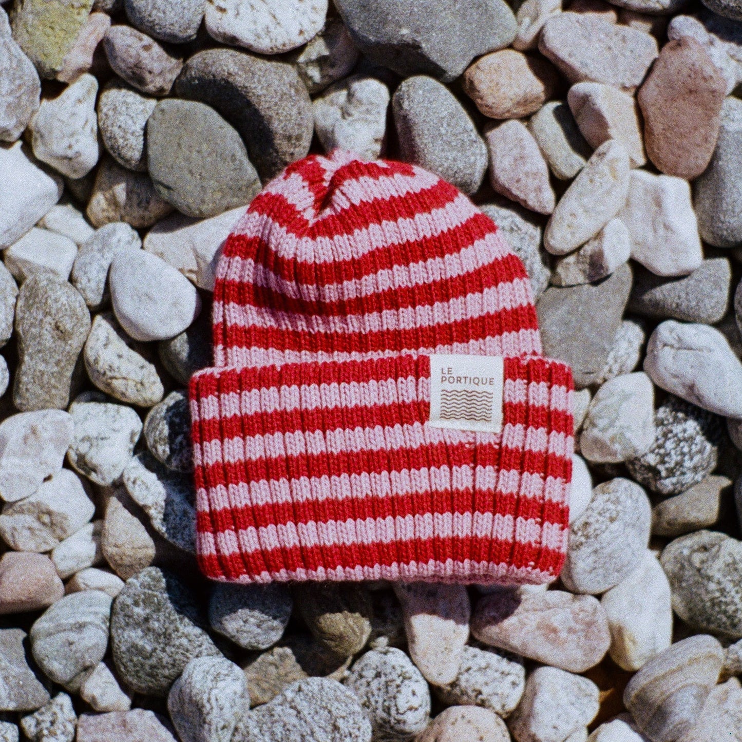 Tuque maritime enfant - rayée Framboise